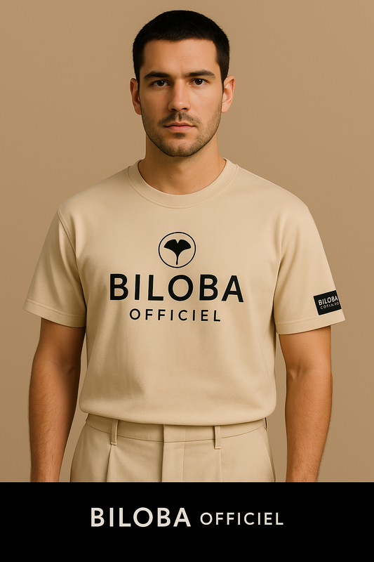 T-shirt Signature Beige – BILOBA OFFICIEL