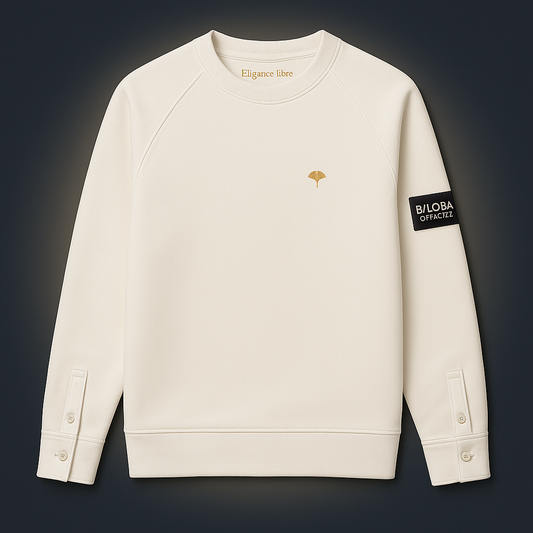 Sweatshirt Écru “Élégance Libre” – BILOBA OFFICIEL