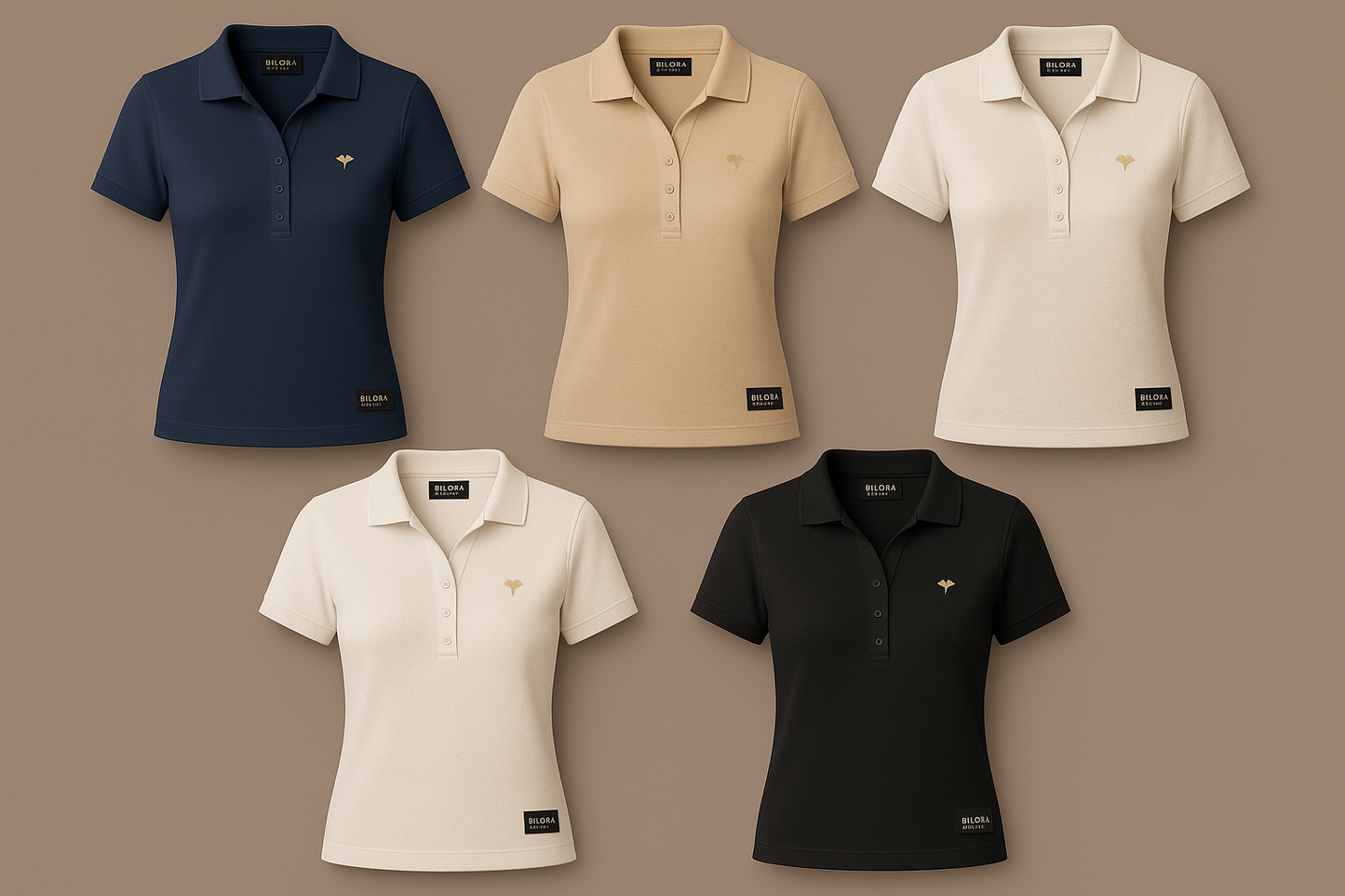 Set de 5 polo femme BILOBA - Set de 5 polo