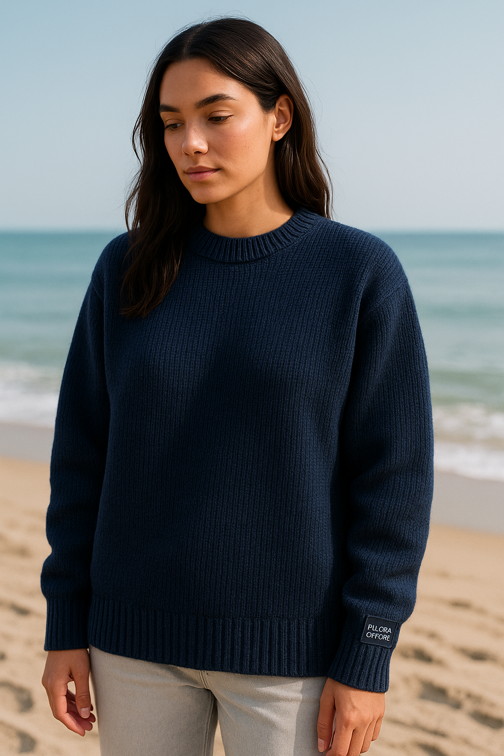 Pull en laine mérinos – Beige sable