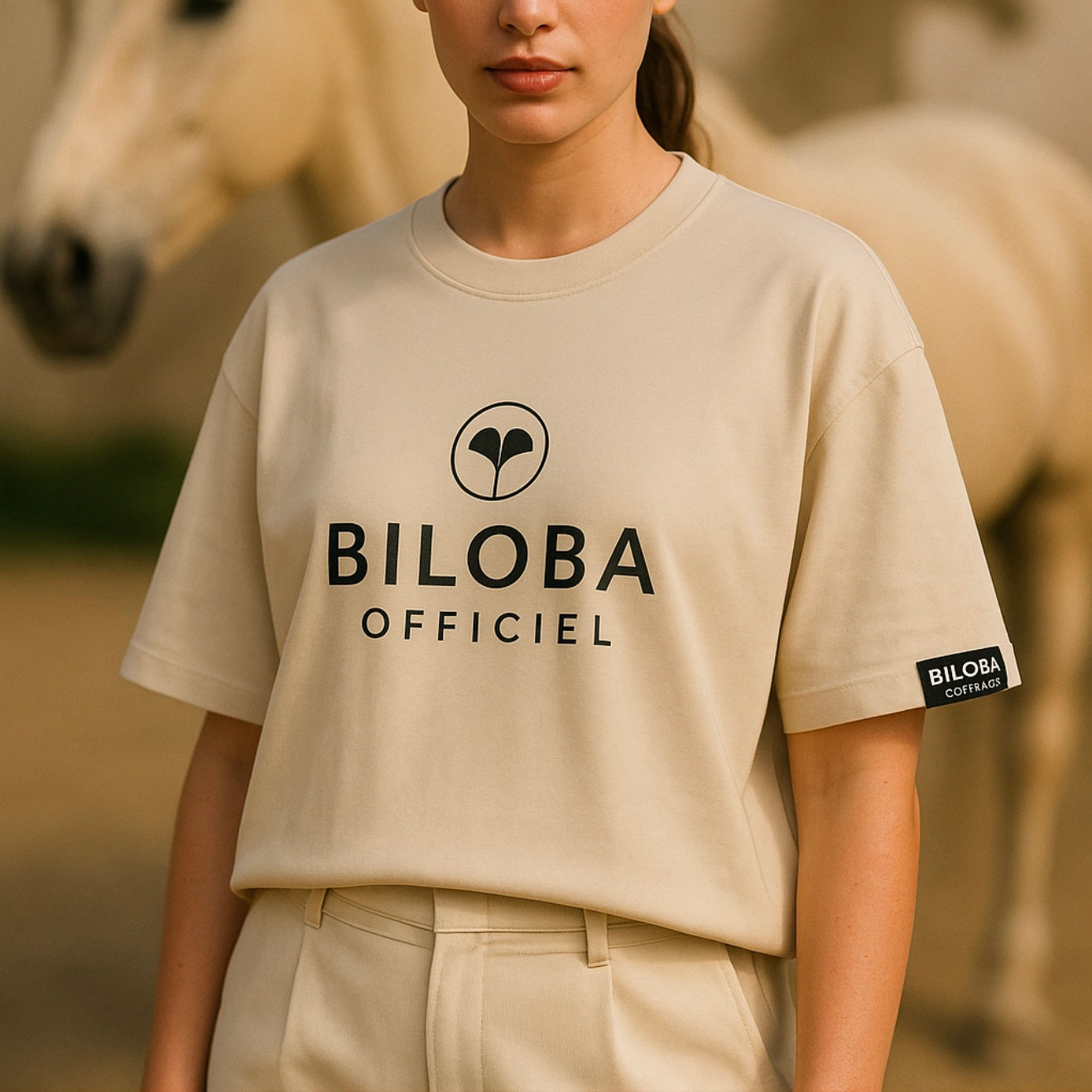T-shirt Oversize Beige – BILOBA OFFICIEL