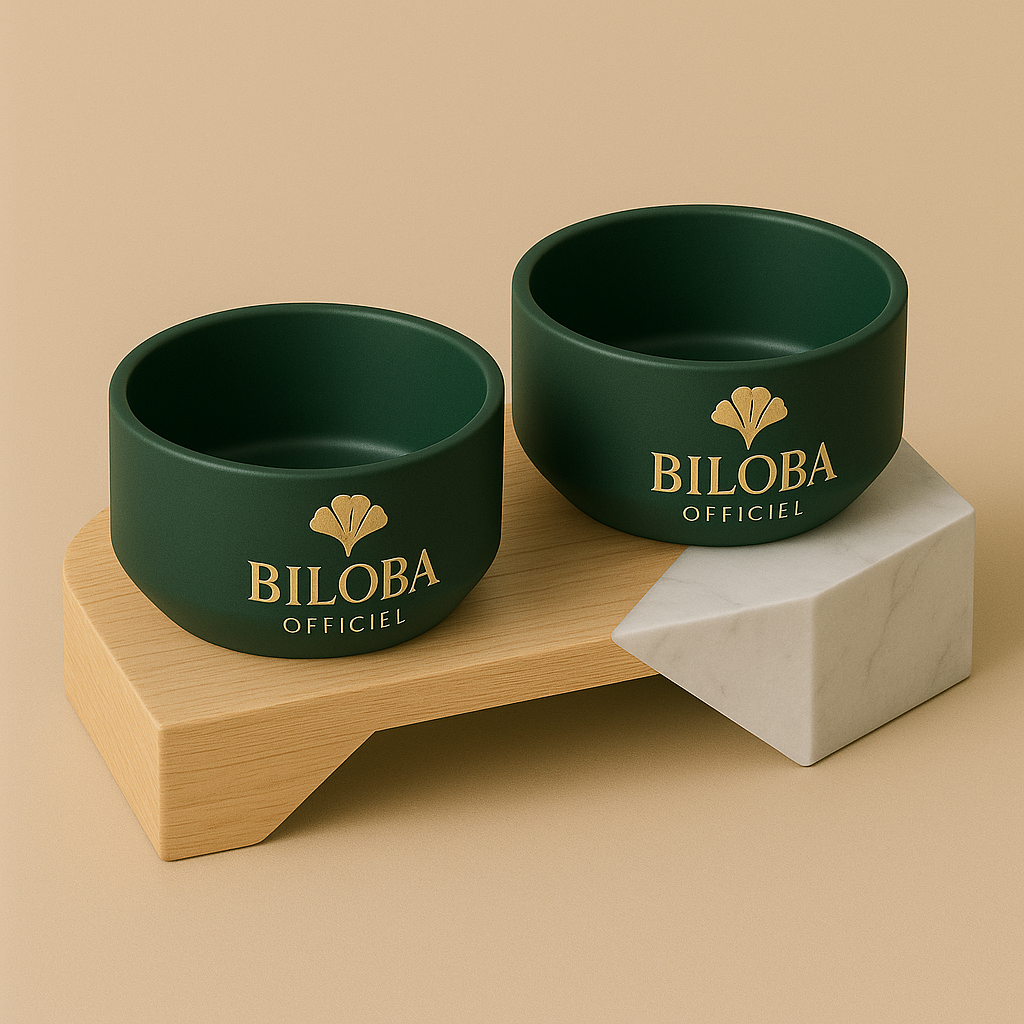 Duo de gamelles pour chien BILOBA OFFICIEL